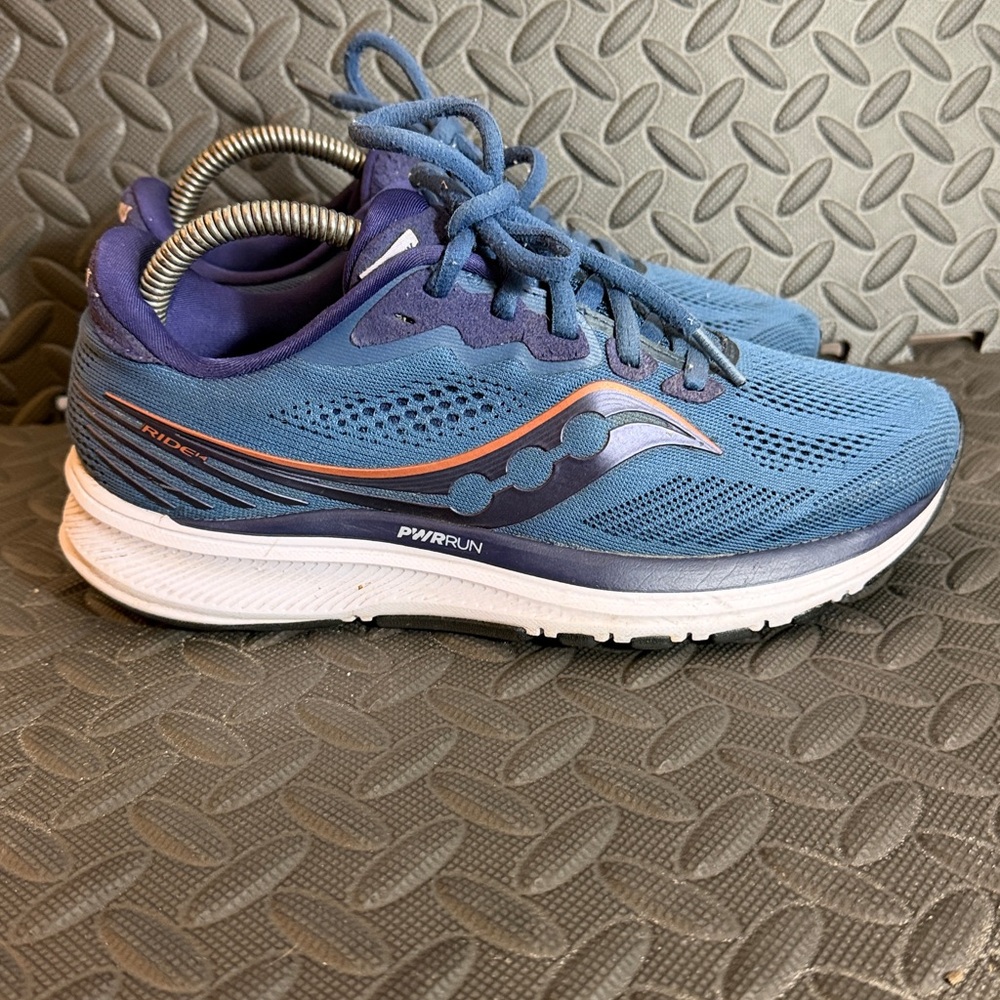 Saucony Ride 14 Running Shoes Women Size 7.5 Blue / Navy